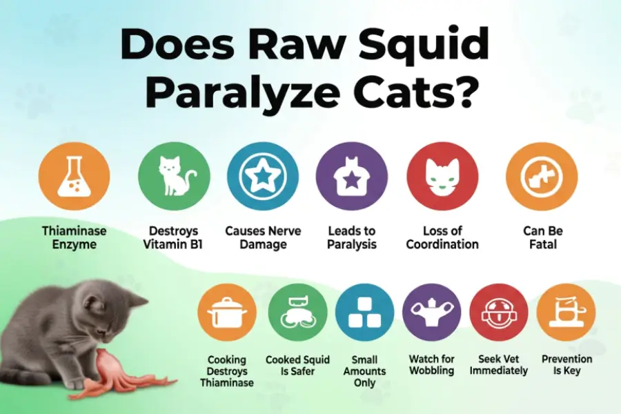 Does Raw Squid Paralyze Cats 