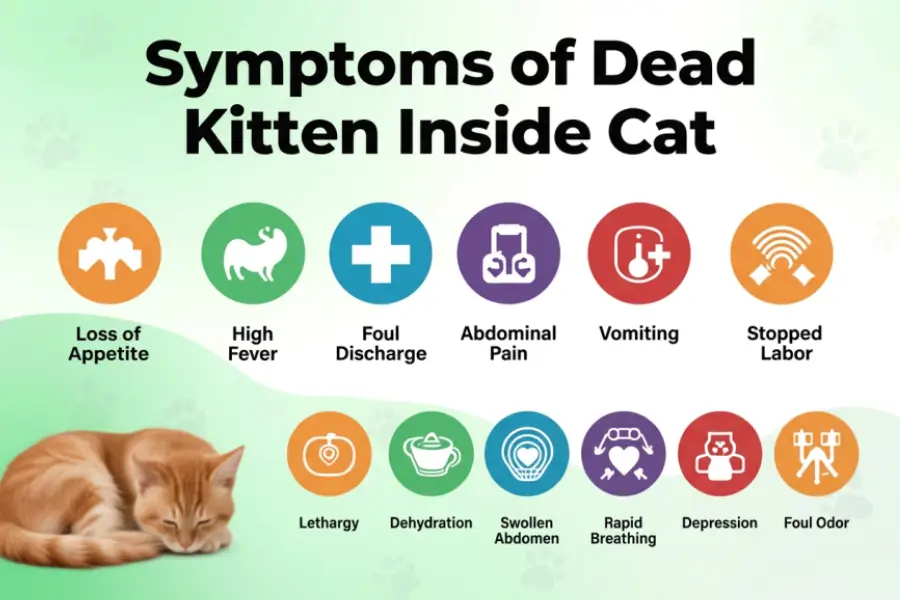 Symptoms of Dead Kitten Inside Cat 