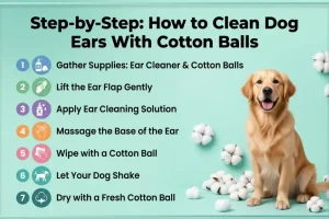how to clean dog ears with cotton balls