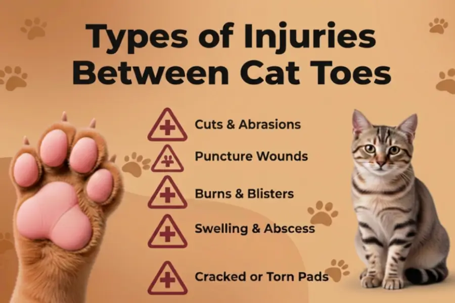 cat paw injury between toes