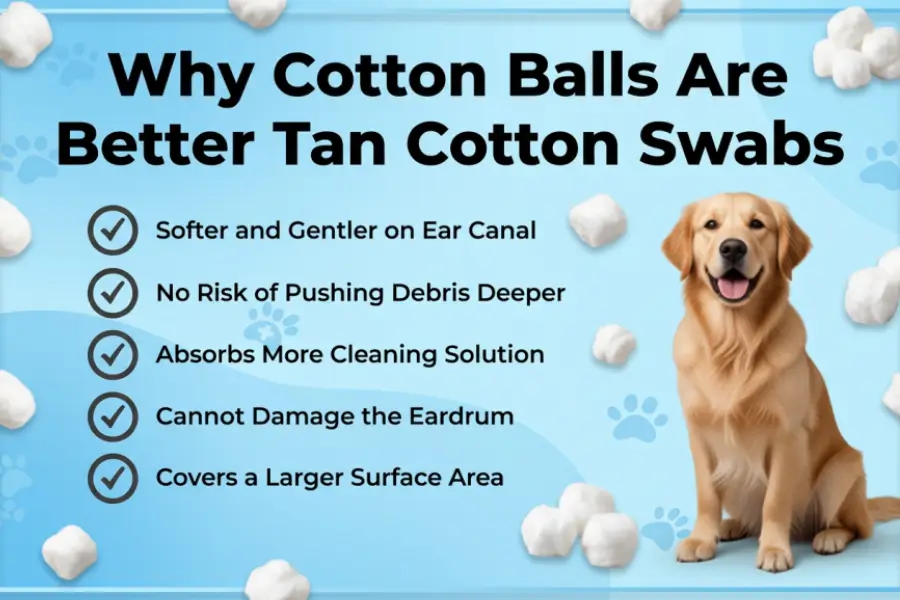 how to clean dog ears with cotton balls