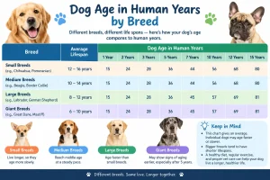 dog age in human years by breed
