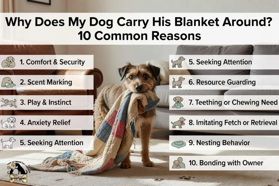 Why Does My Dog Carry His Blanket Around